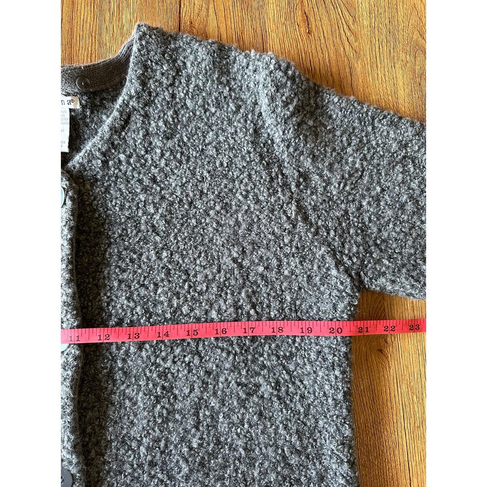 Rosanna Vtg Grey Sherpa Cardigan Wool Blend Sweater Size Medium - Picture 4 of 6